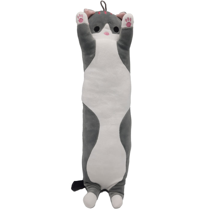 Kawaii Kissen - Kuschelkatze - Kuschelkissen - Kinder & Erwachsene - Plüsch 54 cm (grau)