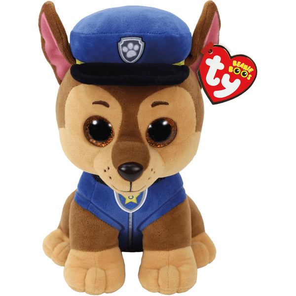TY PAW Patrol knuffel Chase, 15 cm met glitter ogen