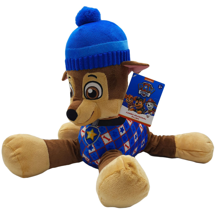 PAW Patrol – Kuscheltier - Kuschelhund – Chase – Rautenmuster – Plüsch – Nickelodeon – XXL 48 cm