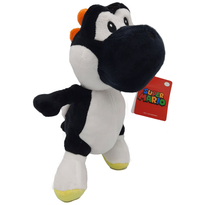 Yoshi Zwart - Super Mario - Knuffel - Pluche - 28 cm