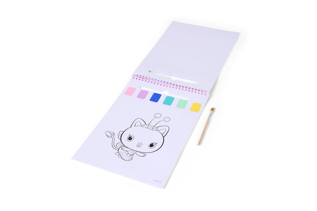 Gabby's Dollhouse waterverf kleurboek, 24 kleurplaten met penseel