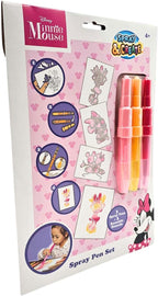 Disney Minnie Mouse spray pen set A4 envelop, 3 pennen en 3 sjablonen