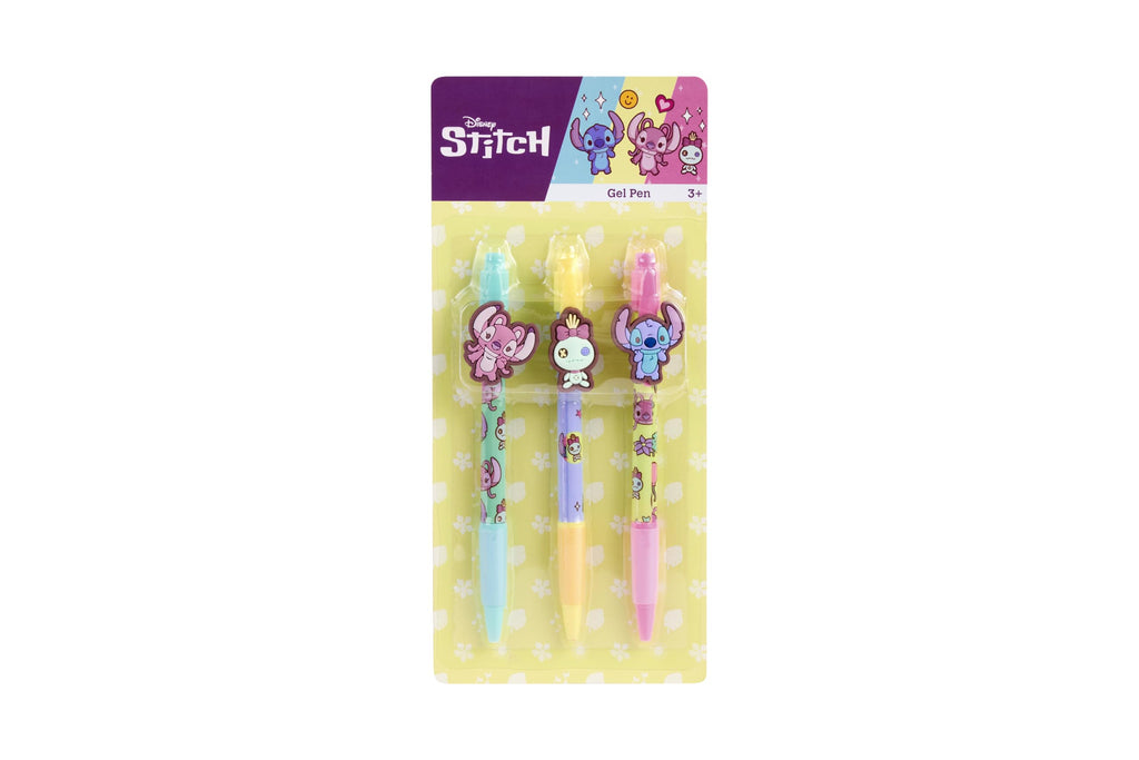 Disney Stitch gelpennen, set van 3 met figuurclip