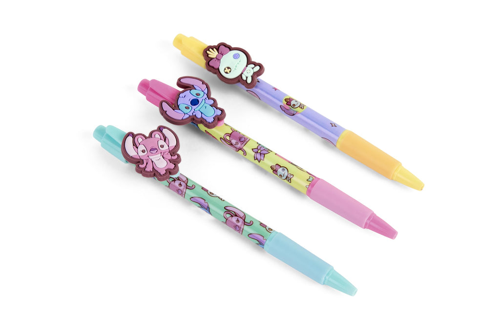 Disney Stitch gelpennen, set van 3 met figuurclip