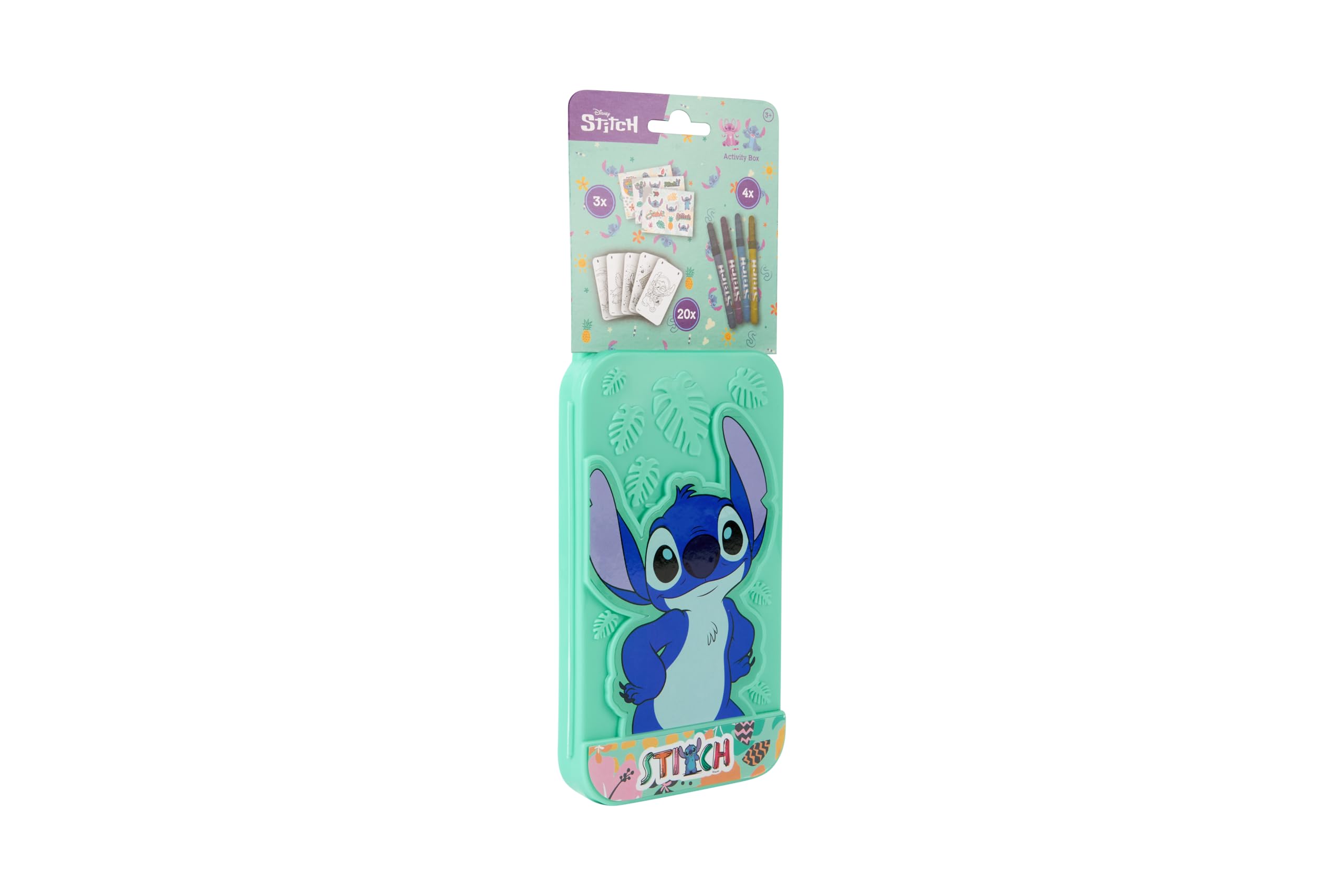 Disney Stitch activity box, 20 sjablonen, 4 viltstiften en 3 stickervellen