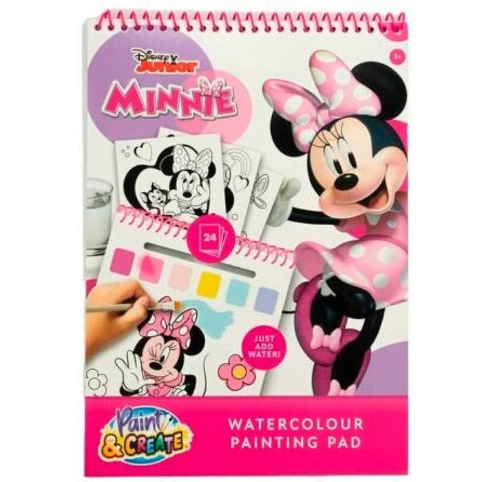 Disney Minnie Mouse waterverf kleurboek, 24 kleurplaten met penseel