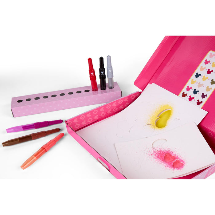 Disney Minnie Mouse spray pen set deluxe, 12 pennen en 16 sjablonen