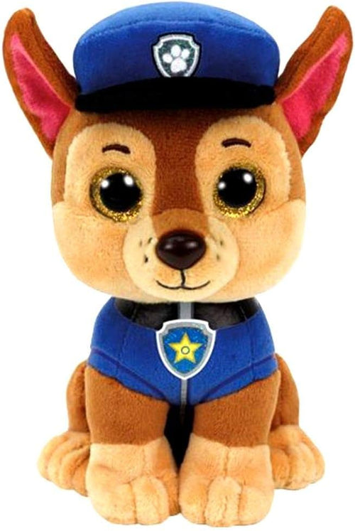 TY PAW Patrol knuffel Chase, 15 cm met glitter ogen