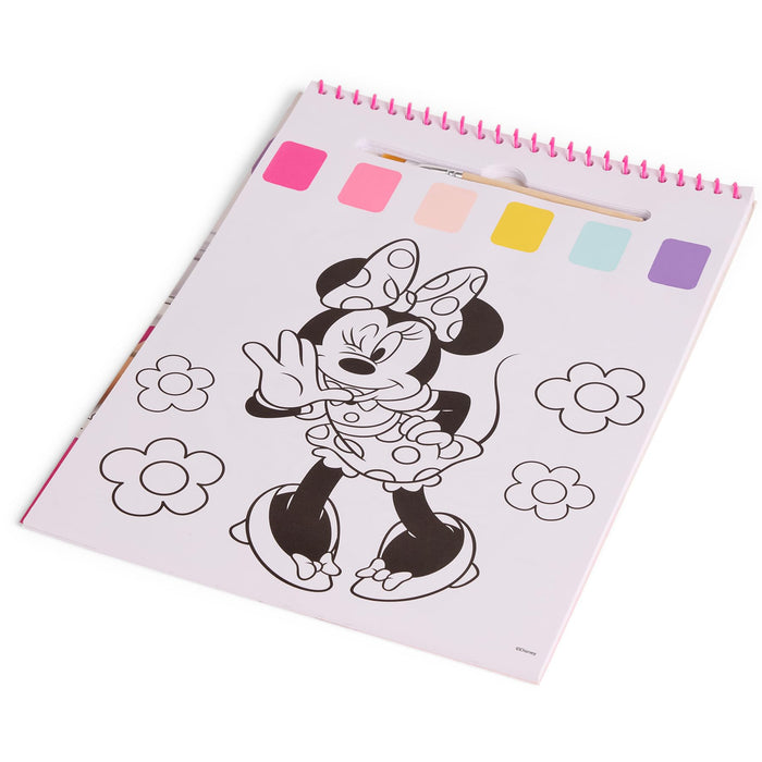 Disney Minnie Mouse waterverf kleurboek, 24 kleurplaten met penseel