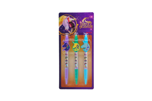 Unicorn Academy gelpennen, set van 3 uitwisbaar