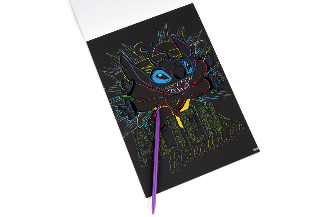 Disney Stitch krasboek A5, 15 kraskaarten met kraspen