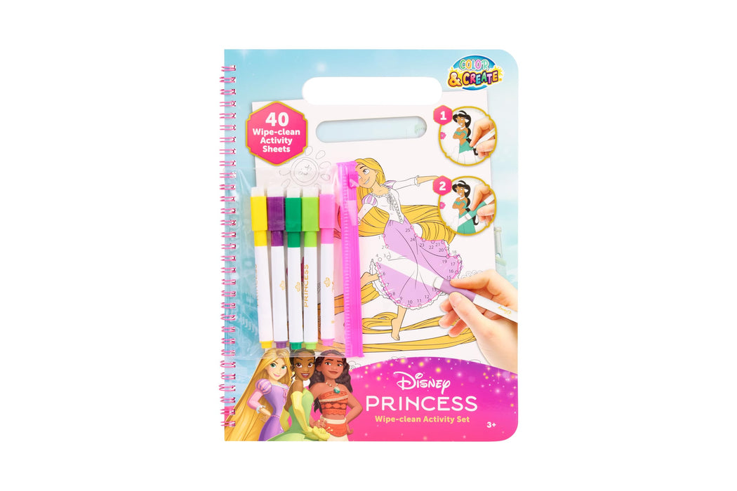 Disney Princess wipe clean activiteitenset, met 5 uitwisbare stiften