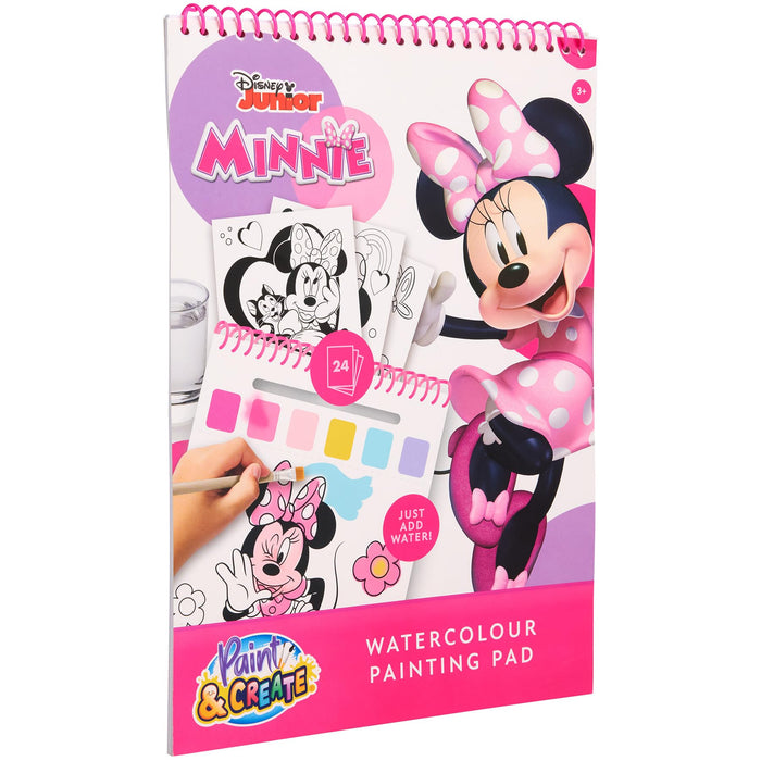 Disney Minnie Mouse waterverf kleurboek, 24 kleurplaten met penseel