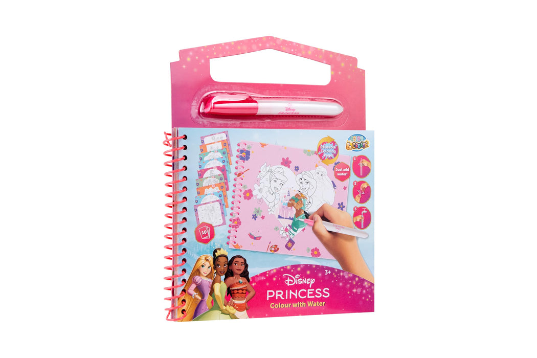 Disney Princess waterkleurboek, 10 herbruikbare kleurplaten