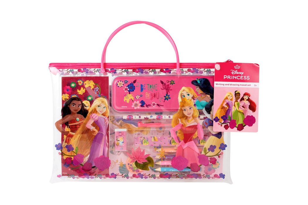 Disney Princess schrijf- en tekenreisset, met potloden, pennen en stickers