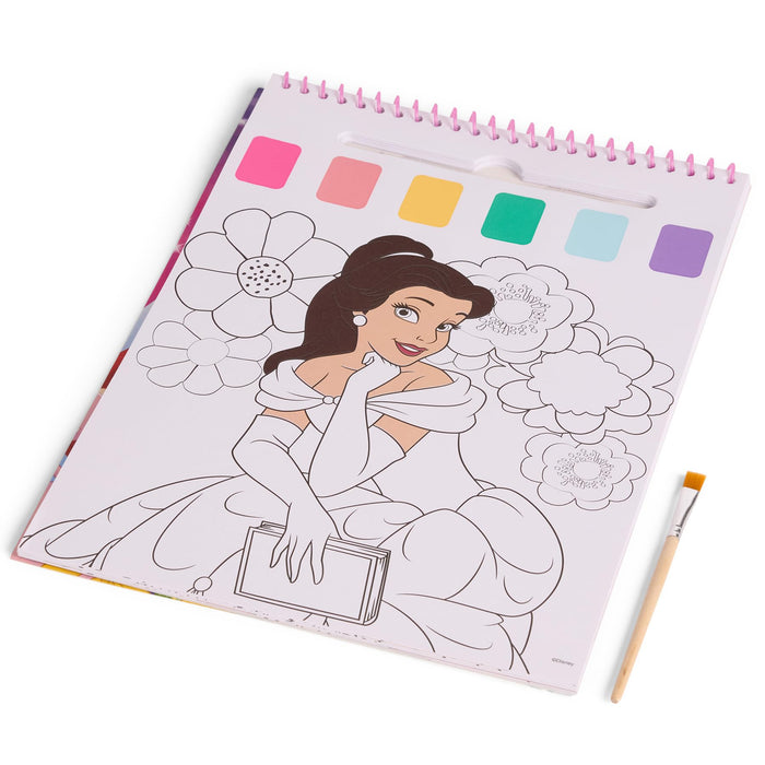 Disney Princess waterverf kleurboek, 24 kleurplaten met penseel