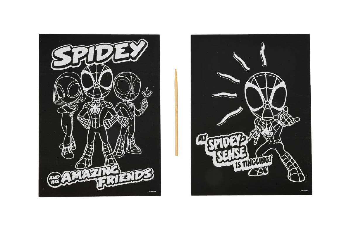 Marvel Spidey kraskunst set, 2 posters met kraspen