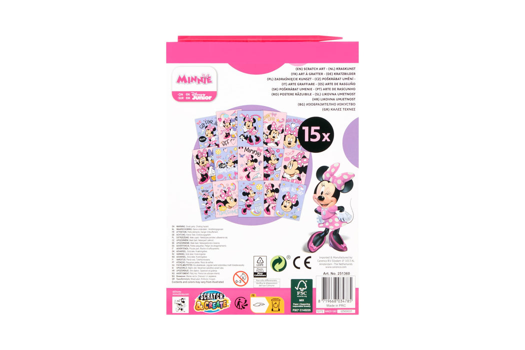 Disney Minnie Mouse krasboek A5, 15 kraskaarten met kraspen