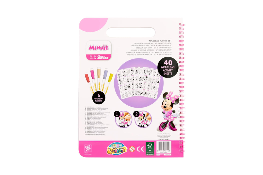 Disney Minnie Mouse wipe clean activiteitenboek, met 5 uitwisbare stiften