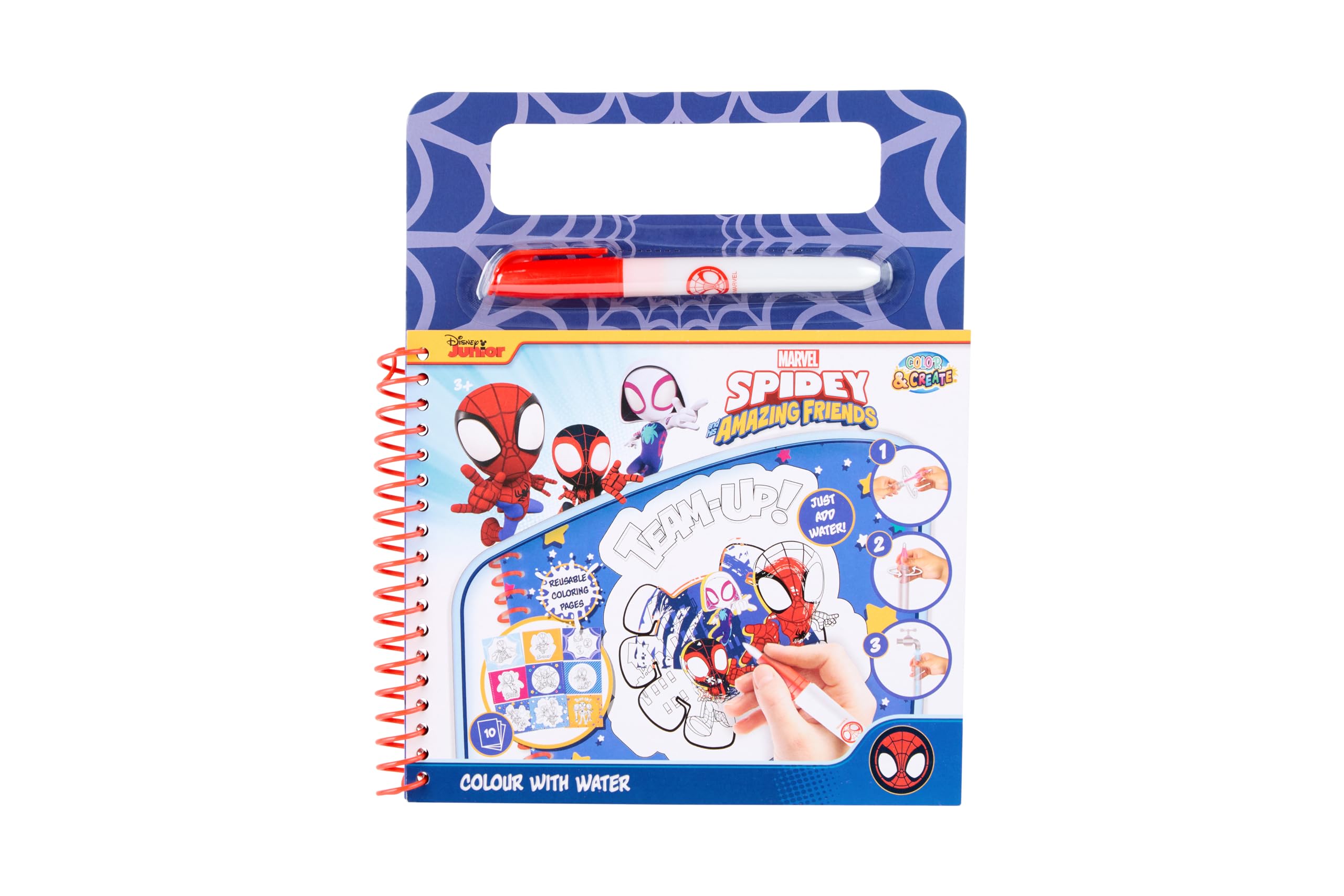 Marvel Spidey waterkleurboek, herbruikbaar met waterpen