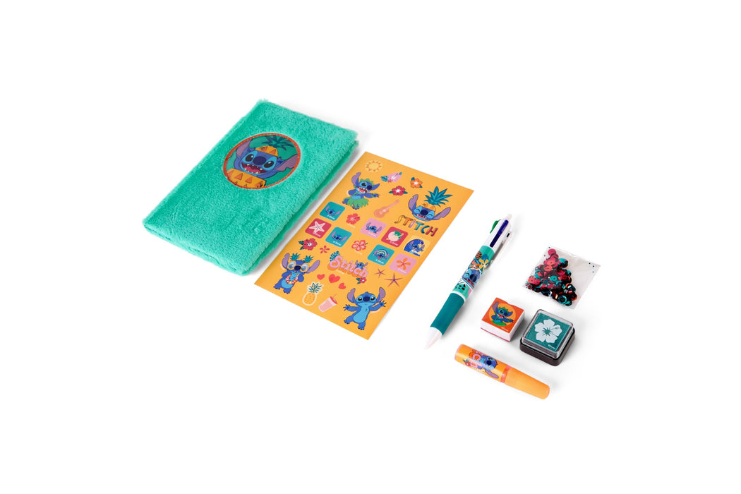 Disney Stitch dagboek decoset fluffy, met 4-kleuren pen en stickers