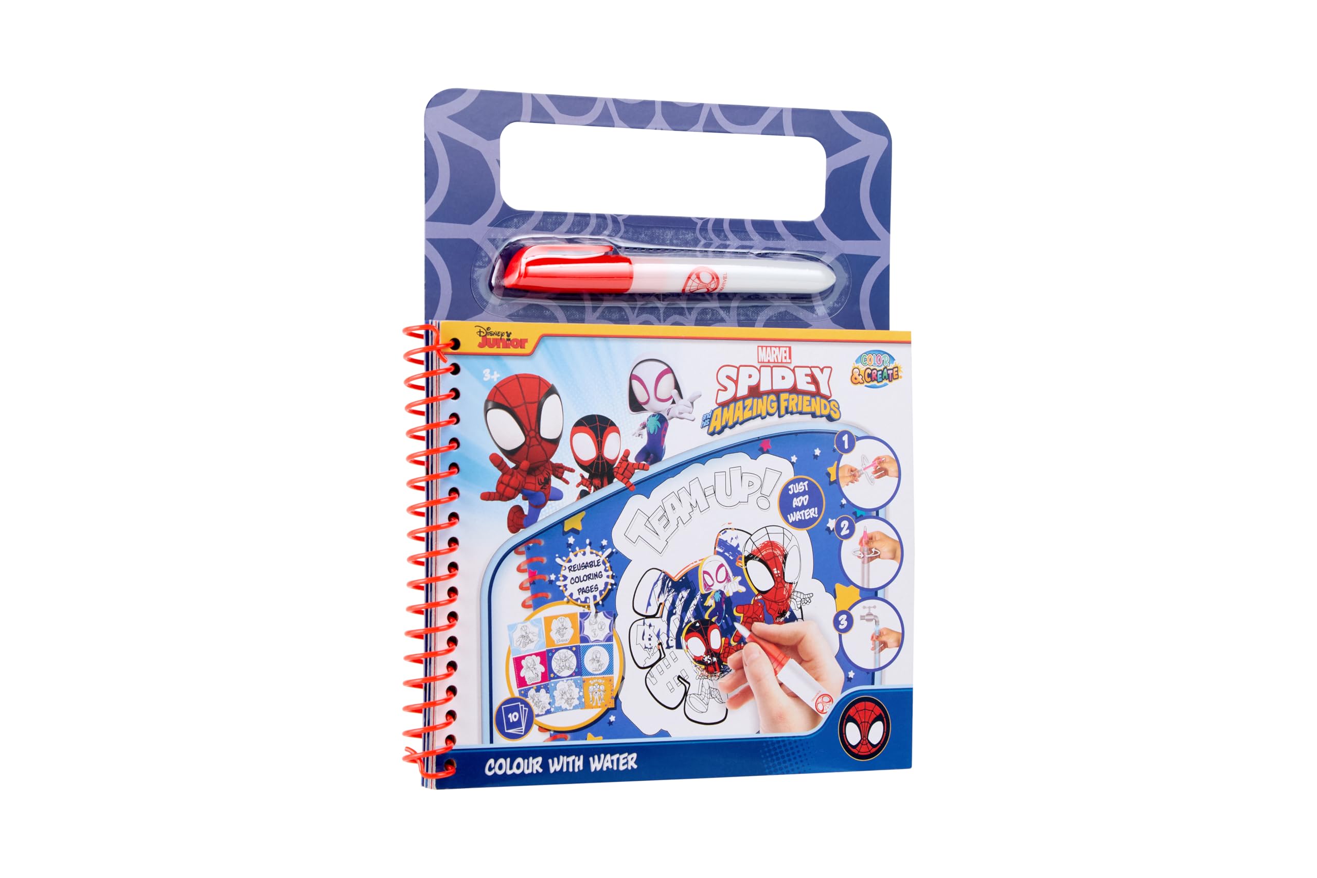 Marvel Spidey waterkleurboek, herbruikbaar met waterpen