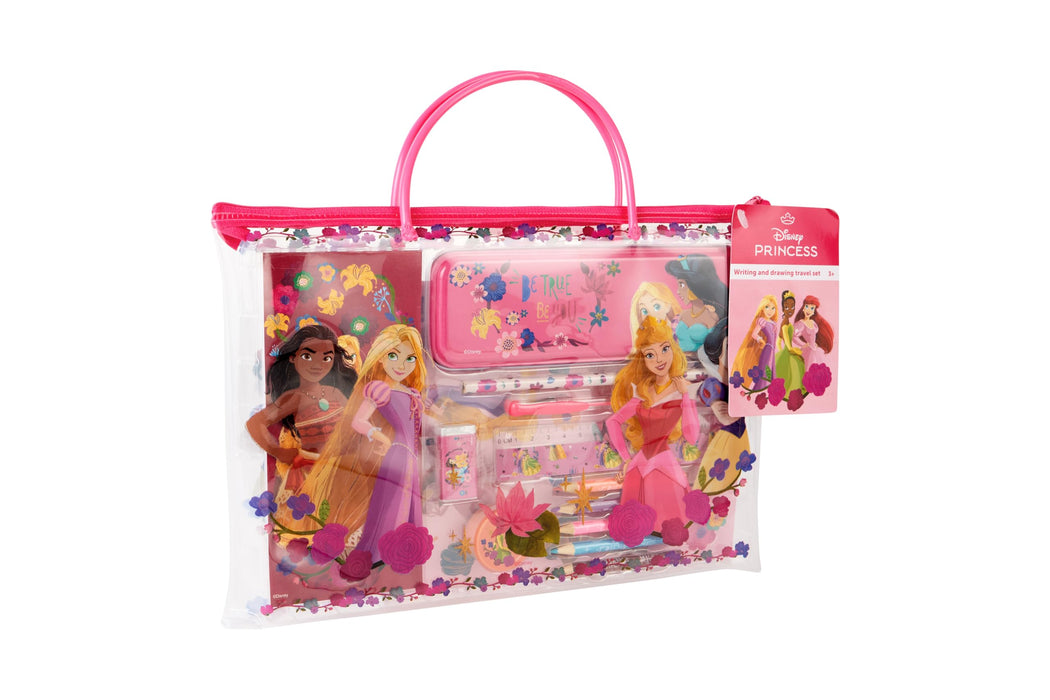 Disney Princess schrijf- en tekenreisset, met potloden, pennen en stickers