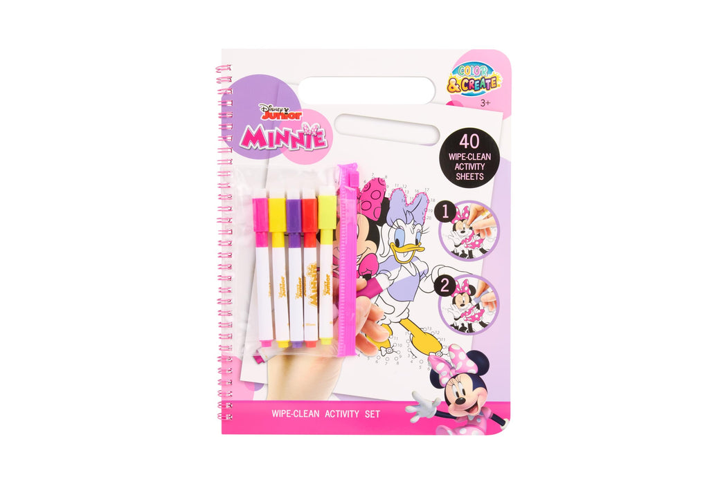 Disney Minnie Mouse wipe clean activiteitenboek, met 5 uitwisbare stiften