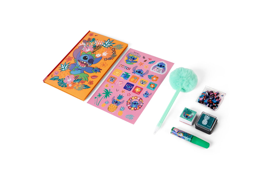 Disney Stitch dagboek decoset, met pompom pen en stickers