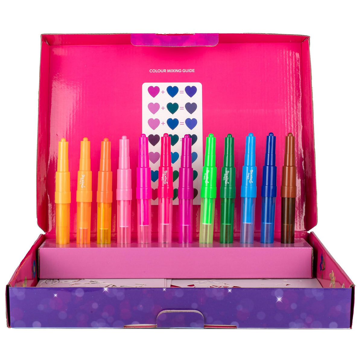 Disney Princess spray pen set deluxe, 12 pennen en 16 sjablonen