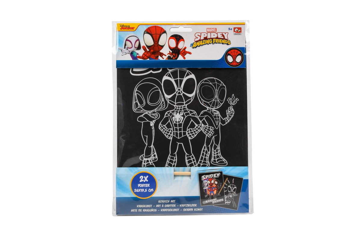 Marvel Spidey kraskunst set, 2 posters met kraspen