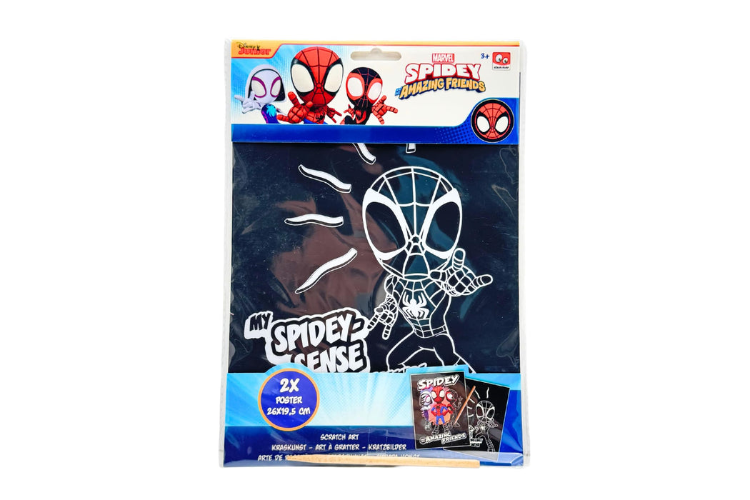 Marvel Spidey kraskunst set, 2 posters met kraspen