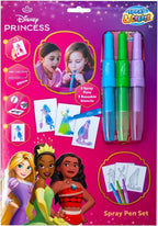 Disney Princess spray pen set A4 envelop, 3 pennen en 3 sjablonen