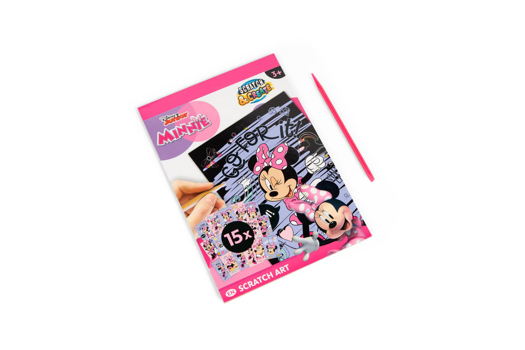 Disney Minnie Mouse krasboek A5, 15 kraskaarten met kraspen