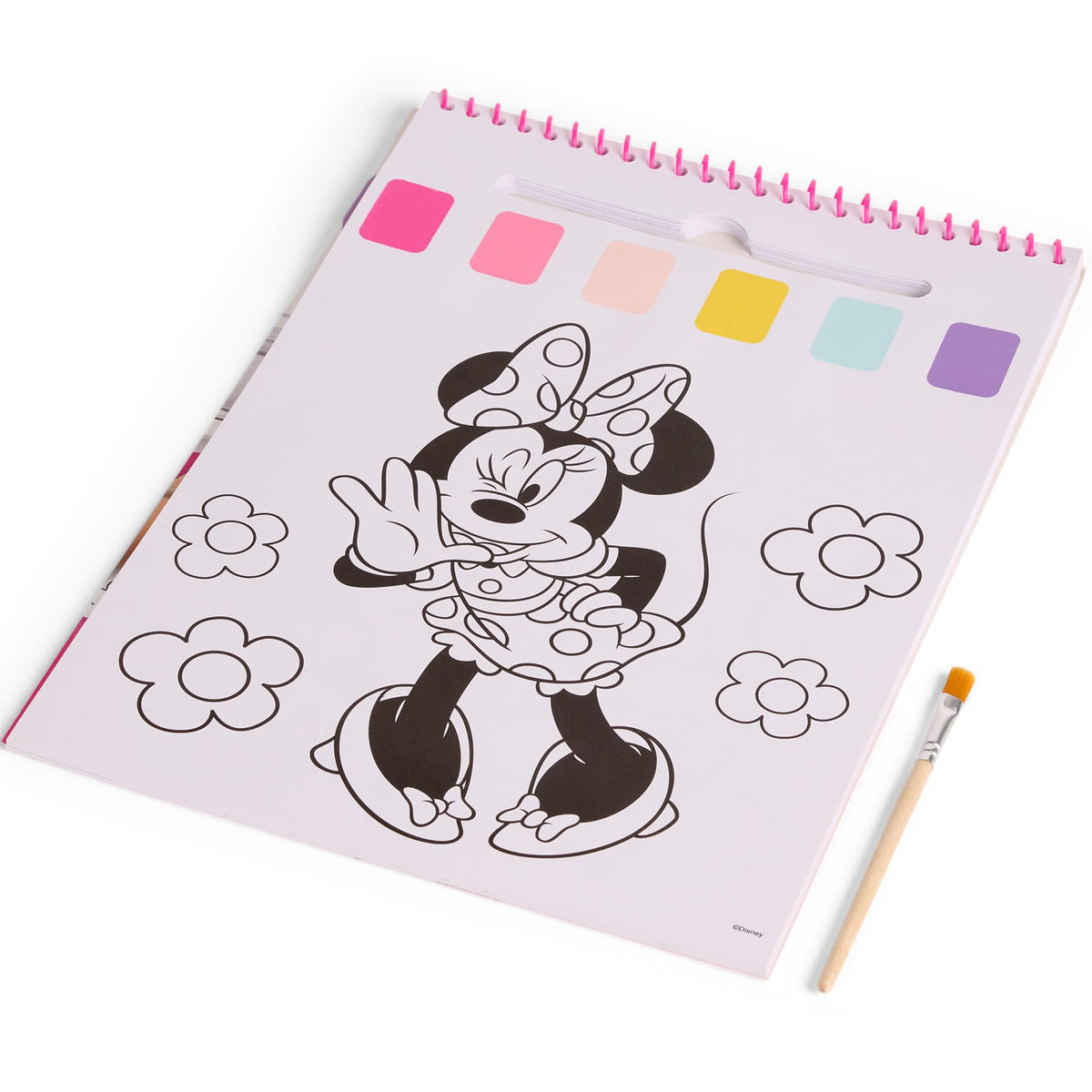 Disney Minnie Mouse waterverf kleurboek, 24 kleurplaten met penseel