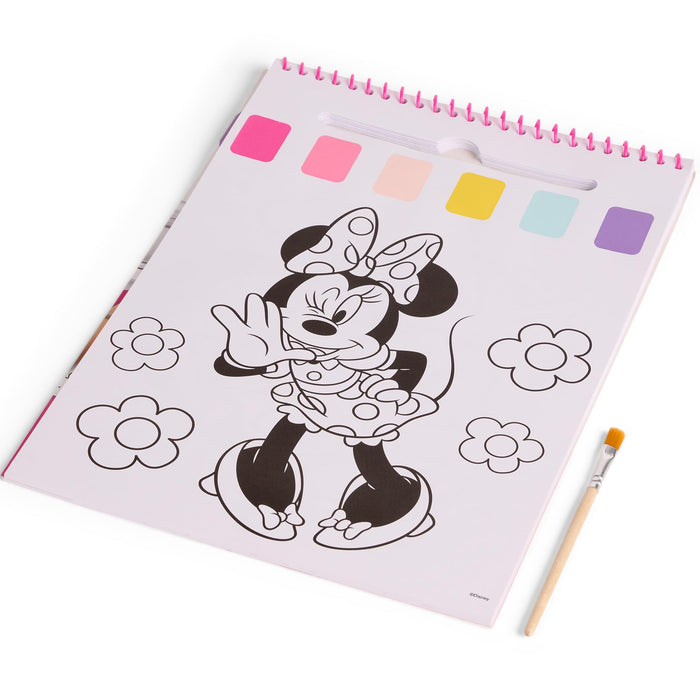 Disney Minnie Mouse waterverf kleurboek, 24 kleurplaten met penseel
