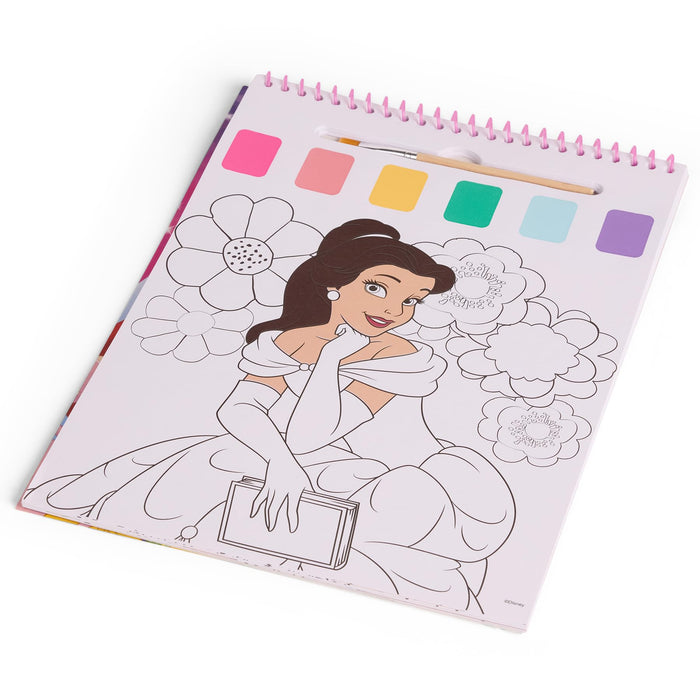 Disney Princess waterverf kleurboek, 24 kleurplaten met penseel