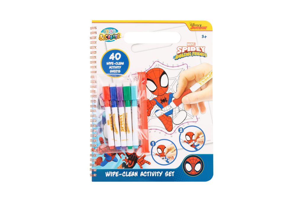 Marvel Spidey wipe clean activiteitenboek, 5 uitwisbare stiften