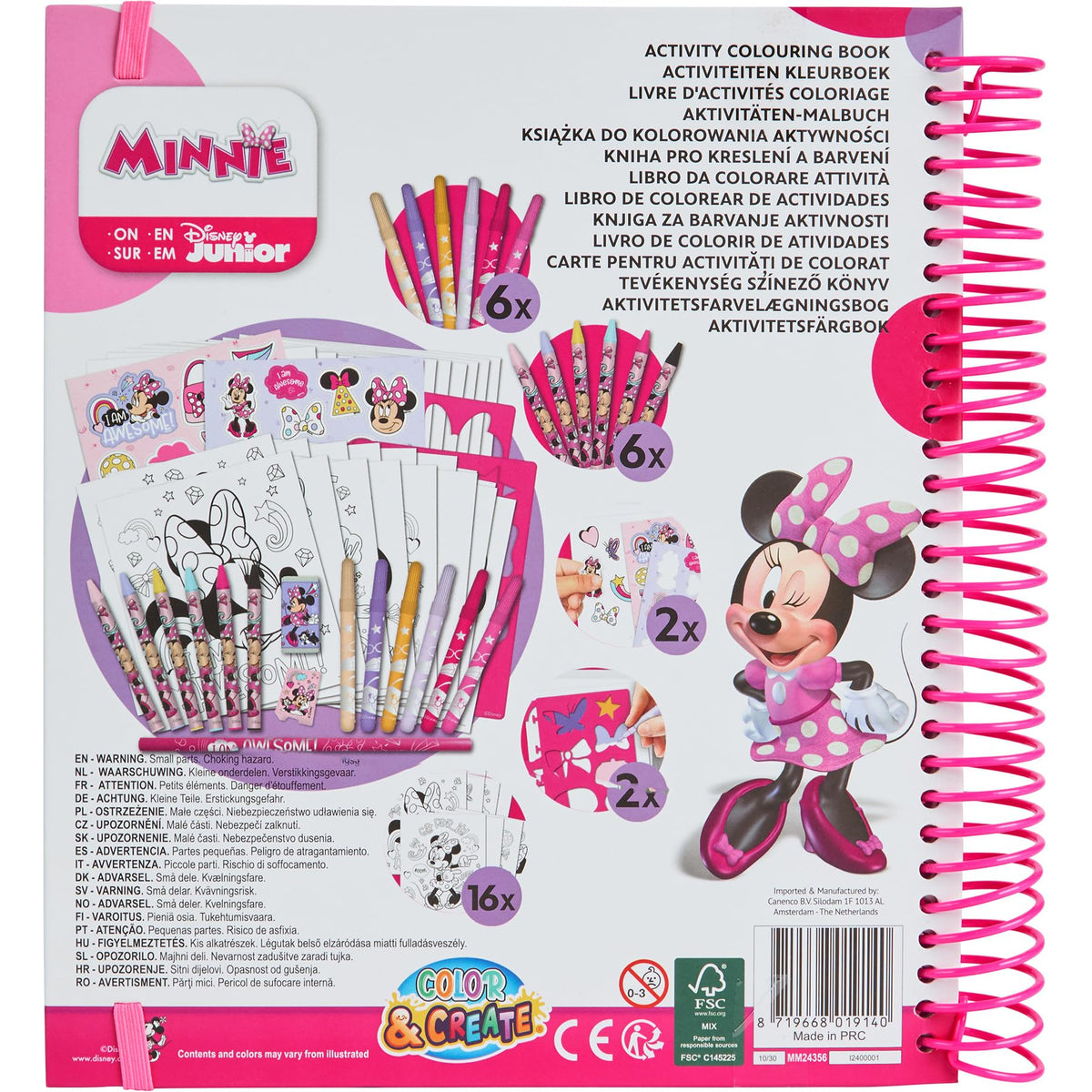 Disney Minnie Mouse activiteiten kleurboek, 16 kleurplaten