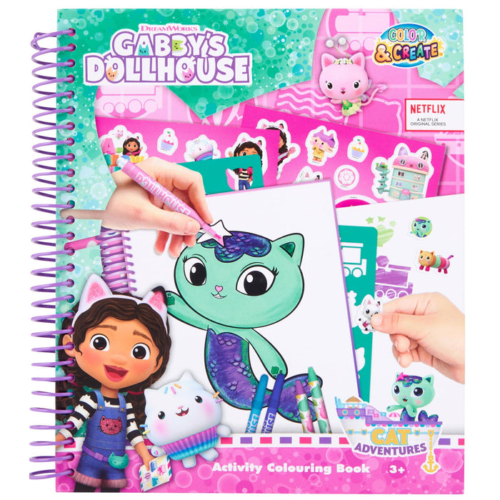 Gabby's Dollhouse activiteiten kleurboek, 16 teken- en kleuractiviteiten