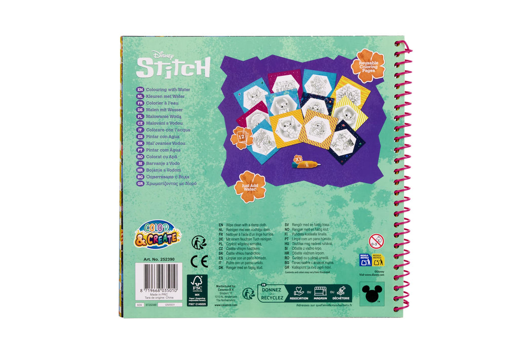 Disney Stitch aquarel kleurboek, 24 kleurplaten