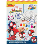 Marvel Spidey waterverf kleurboek, 24 kleurplaten met penseel