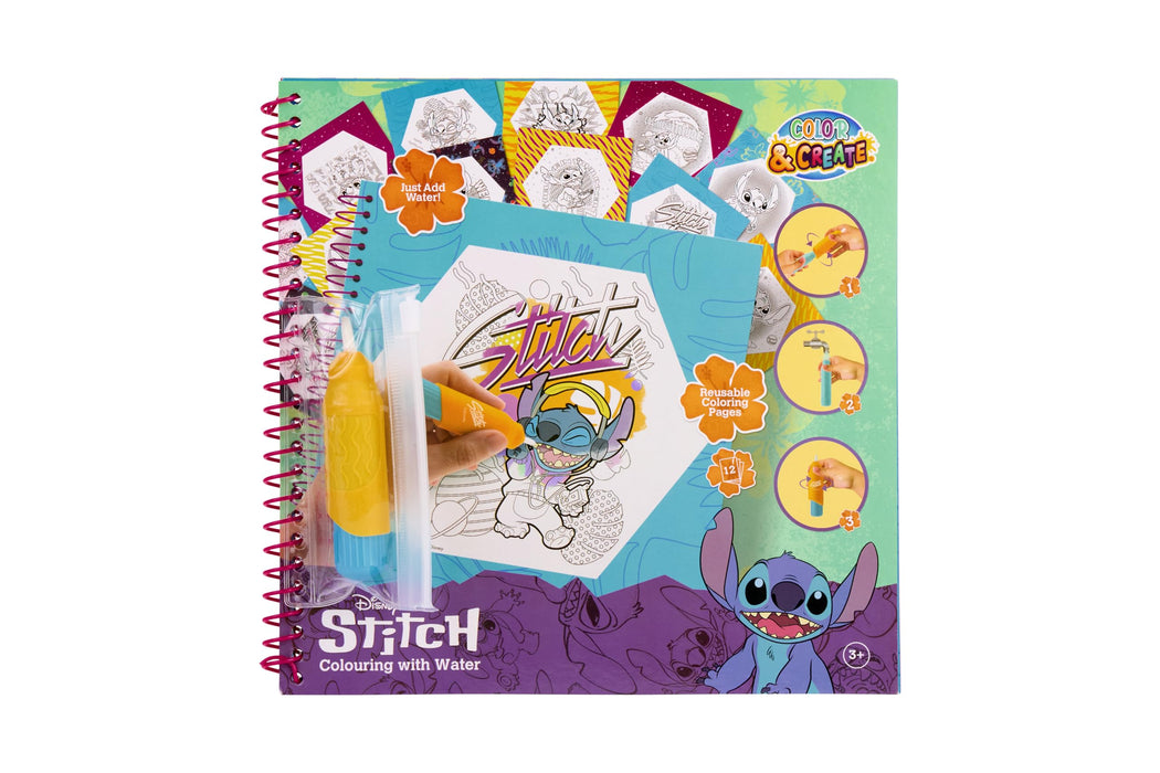 Disney Stitch aquarel kleurboek, 24 kleurplaten