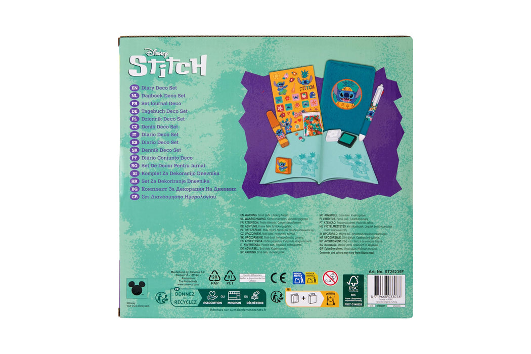 Disney Stitch dagboek decoset fluffy, met 4-kleuren pen en stickers