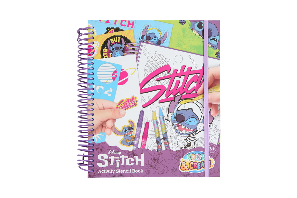 Disney Stitch activiteiten kleurboek, 16 kleurplaten met stiften, stickers en sjablonen