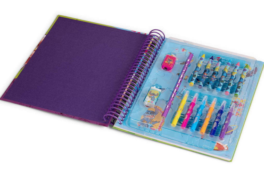Disney Stitch activiteiten kleurboek, 16 kleurplaten met stiften, stickers en sjablonen