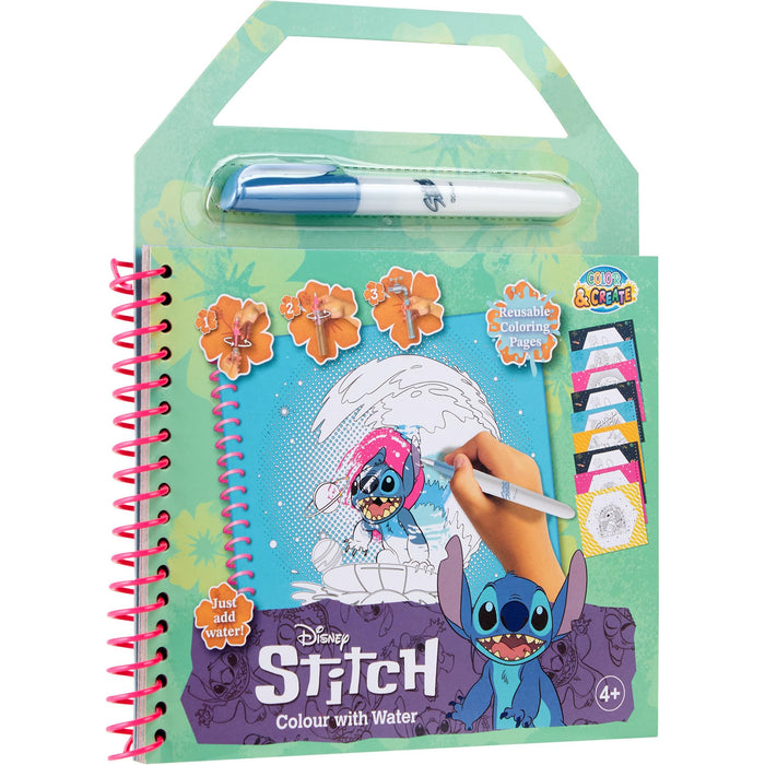 Disney Stitch waterkleurboek, 10 herbruikbare kleurplaten