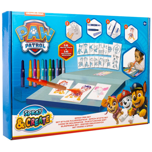 PAW Patrol spray pen set deluxe, 12 pennen en 16 sjablonen