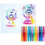 Disney Stitch spray pen set deluxe, 12 pennen en 16 sjablonen