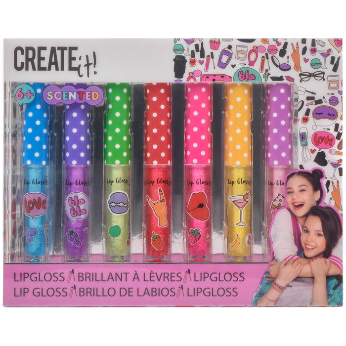 Create It! lipgloss set, 7 stuks met glitter en geur